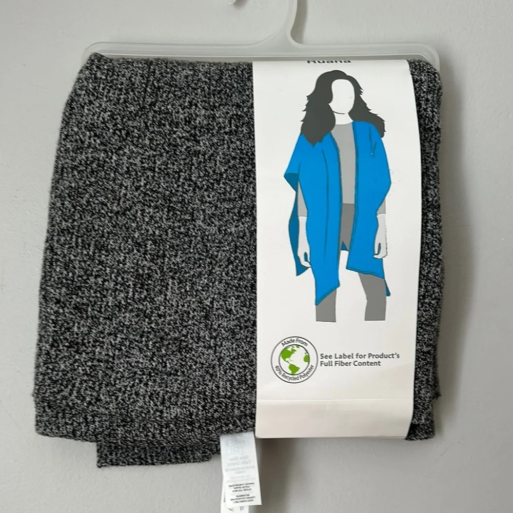 Black and Gray Knit Cape / Wrap one size NWT